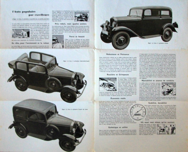 Opel 1,2 Litre Modelprogram 1931 Carbrochure (4187)